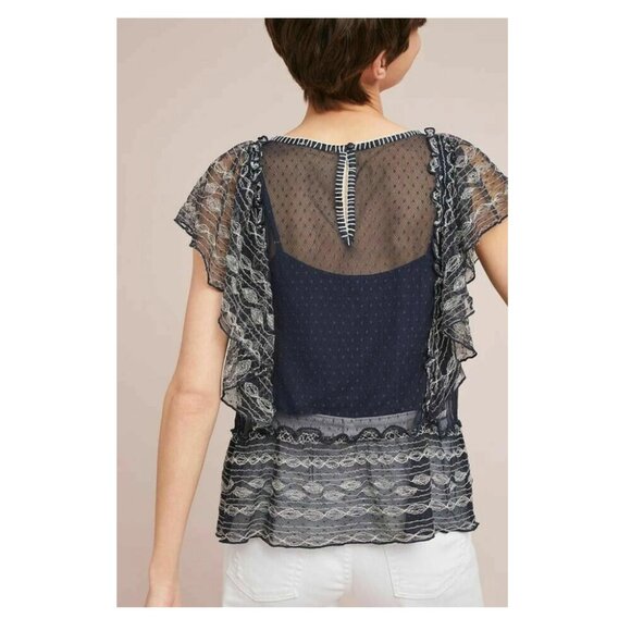Anthropologie Maeve Sloane Dotted Top - Picture 2 of 7